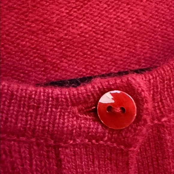 Sutton Cashmere Vibrant Red Cardigan - Picture 4 of 4